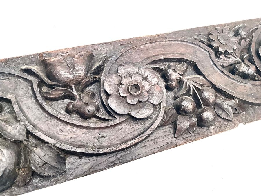 16th Century Hand Carved English Tudor Oak Panel