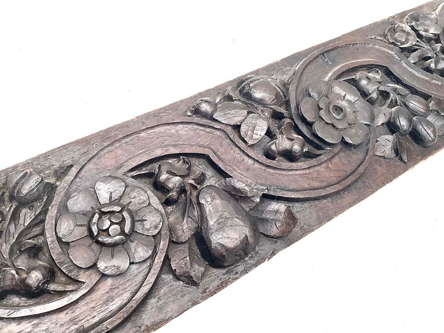 16th Century Hand Carved English Tudor Oak Panel