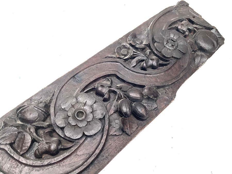 16th Century Hand Carved English Tudor Oak Panel