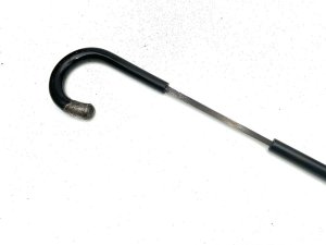 Silver hallmarks for london 1924 sticks hard ebony and in good condition all fittings very firm steels high tension and in very good condition, overall length being 88 cm across crooks handle is 12 cm diameter of stick from tops 2 cm tapering down to ferules 14 mm, from steels tip to top of handle is 80 cm, refence lp3. Tel: we accept online payments for all our items listed: bank transfer cash on collection or if wishing over the phone using your debit or credit cards, also doing layby payments plan, or email giving your address details & contact number and we shall send you your items invoice to make