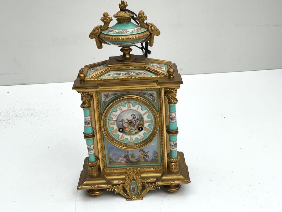 Primary image for French Mantel Clock With Serves Panels