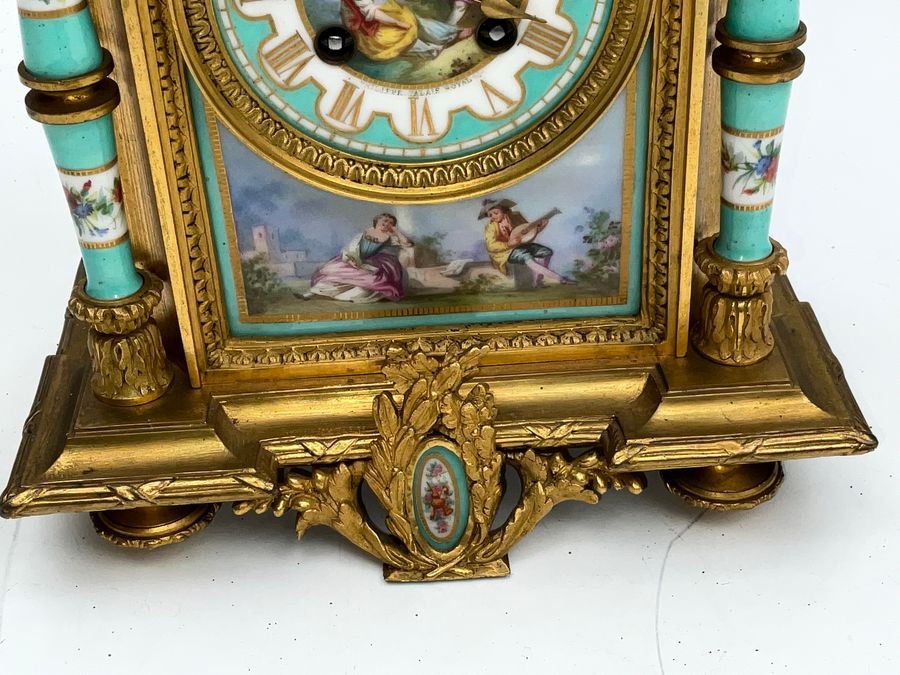 French Mantel Clock With Serves Panels