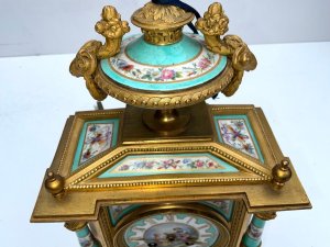 Clocks in superb condition and fully working order, just recent service and clean, beautiful painted porcelain panels and parts on bronze frame, dials perfect too, maker bénard a well known 19th century clock maker, sizes 37 cm high width 21 cm depth 12 cm, reference frd tel: we accept online payments for all our items listed: bank transfer cash on collection or if wishing over the phone using your debit or credit cards, also doing layby payments plan, or email giving your address details & contact number and we shall send you your items invoice to make