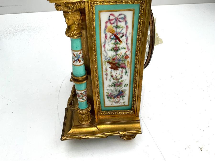 French Mantel Clock With Serves Panels