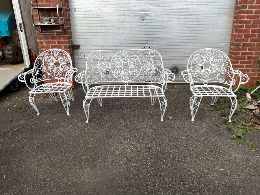 Victorian Garden Seating Set Wrought Iron