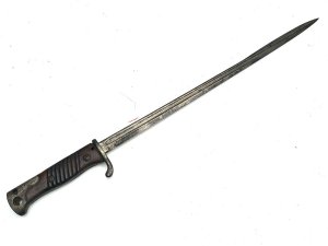 The handle consists of wooden grips with a curved quillon, and the bayonet is 650 mm in total length conditions fair as missing button release, an easy remedy, reference dbsd2 tel: we accept online payments for all our items listed: bank transfer cash on collection or if wishing over the phone using your debit or credit cards, also doing layby payments plan, or email giving your address details & contact number and we shall send you your items invoice to make