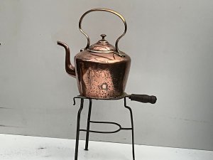 Gr111 2 gallon kettle holds water still has old repair see pictures comes with its original trivet make anyone's inglenook fire place stand out, reference dbgs tel: we accept online payments for all our items listed: bank transfer cash on collection or if wishing over the phone using your debit or credit cards, also doing layby payments plan, or email giving your address details & contact number and we shall send you your items invoice to make