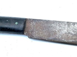 A genuine world war 2 u.s. Legitimus collins & co 1250 machete. Collins & co was awarded various allied contracts throughout world war 2. This particular machete was typically issued to be carried on tanks and vehicles in europe, and was used by the u.s., british & canadians during ww2. The machete is in good original condition with some surface tarnishing that could be cleaned up if so desired, no damage to handle, blade good, original markers marks are visible length 51 cm width at widest 8 cm depth 2 cm. Reference dbsd3 l tel: we accept online payments for all our items listed: bank transfer cash on collection or if wishing over the phone using your debit or credit cards, also doing layby payments plan, or email giving your address details & contact number and we shall send you your items invoice to make