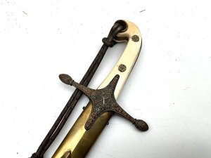 The hilt typically consists of a bone grip secured with rivets featuring a distinctive curved blade and a gold or brass scabbard., paired with a gilt brass cross guard. Overall conditions good, blades in exceptional good condition, handles grips made of french ivorine showing some blemishes but still looks great, reference dbsd3 l tel: we accept online payments for all our items listed: bank transfer cash on collection or if wishing over the phone using your debit or credit cards, also doing layby payments plan, or email giving your address details & contact number and we shall send you your items invoice to make