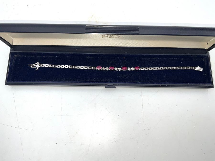 Primary image for Gold 14ct White Gold Rubies & Diamonds Bracelet