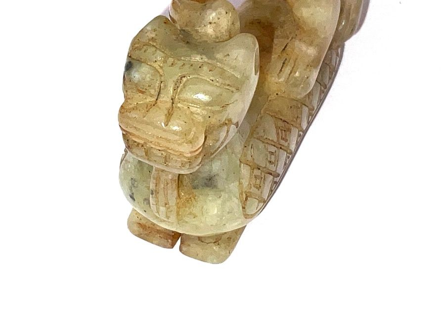 Chinese Carved Cel Jade Mythical Animals, Ming Dynasty Or Earlier