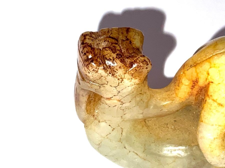 Chinese Carved Cel Jade Mythical Animals, Ming Dynasty Or Earlier