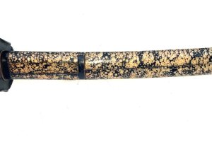 Good sword tang not signed blades in reasonable good polish,  tsuba unusual beaten edge shape saya beautiful lacquered design, overall the swords very good, length in total 67cm x height 7cm and the depth being 7cm. We accept online payments for all our items listed: bank transfer cash on collection or if wishing over the phone using your debit or credit cards, also doing lay-by payments plan, or email giving your address details and contact number and we shall send you your items invoice to make payment with your card.