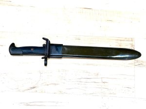 Bayonet and scabbard dated 1943 fits the garand semiautomatic rifle, overall conditions excellent, reference cc. Tel: we accept online payments for all our items listed: bank transfer cash on collection or if wishing over the phone using your debit or credit cards, also doing layby payments plan, or email giving your address details & contact number and we shall send you your items invoice to make