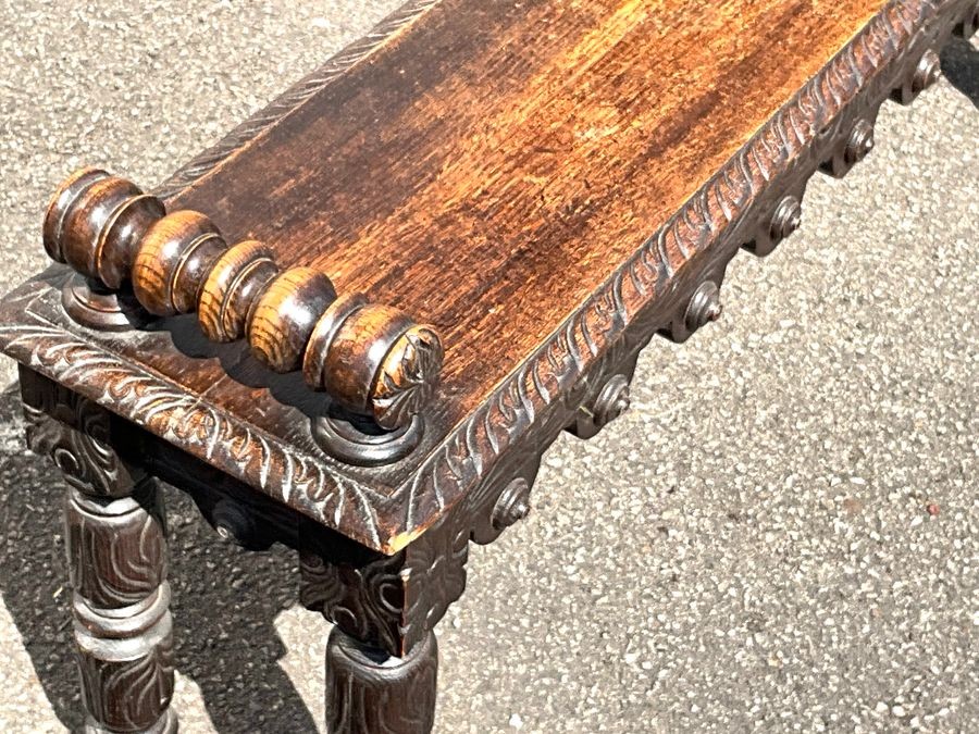 Widow Seat For Two Jacobean Oak Victorian