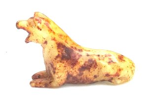 Meant for the scholar's desk, this wonderful animal would have served as a curiosity, a fondling stone, paperweight, and object of wonder, to be viewed, touched, discussed and admired. Circa 17th century overall conditions very good length of 10 cm heights 6 cm depth being 3 cm.
