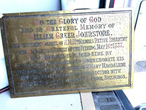 Dedicated to a victorian soldier who served in india in victorian times, quite large and heavy sizes being 61 cm long 40 cm high, reference dbg
