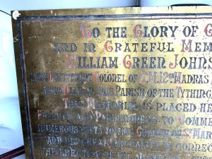 Dedicated to a victorian soldier who served in india in victorian times, quite large and heavy sizes being 61 cm long 40 cm high, reference dbg