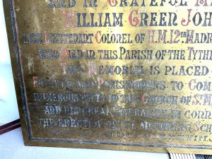 Dedicated to a victorian soldier who served in india in victorian times, quite large and heavy sizes being 61 cm long 40 cm high, reference dbg