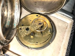 Engraved on back plate makers name katie barwell 1894, the cased has a london hallmark for 1886, the movements mechanical and fussee in perfect working order. A superb watch from the famous guild of coventry watch makers, cases diameter of 5 cm no dings but showing much loving handling, reference drc2 tel: we accept online payments for all our items listed: bank transfer cash on collection or if wishing over the phone using your debit or credit cards, also doing layby payments plan, or email giving your address details & contact number and we shall send you your items invoice to make