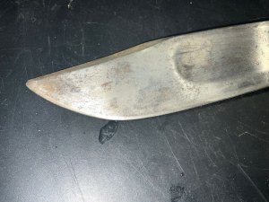 Heavy bowie knife, no manufacturer name, considered sheffield made. Length in total of 33 cm width of blades 35 mm, blades depth being 5 mm, condition is very good, offering free delivery worldwide reference cc. Tel: we accept online payments for all our items listed: bank transfer cash on collection or if wishing over the phone using your debit or credit cards, also doing layby payments plan, or email giving your address details & contact number and we shall send you your items invoice to make