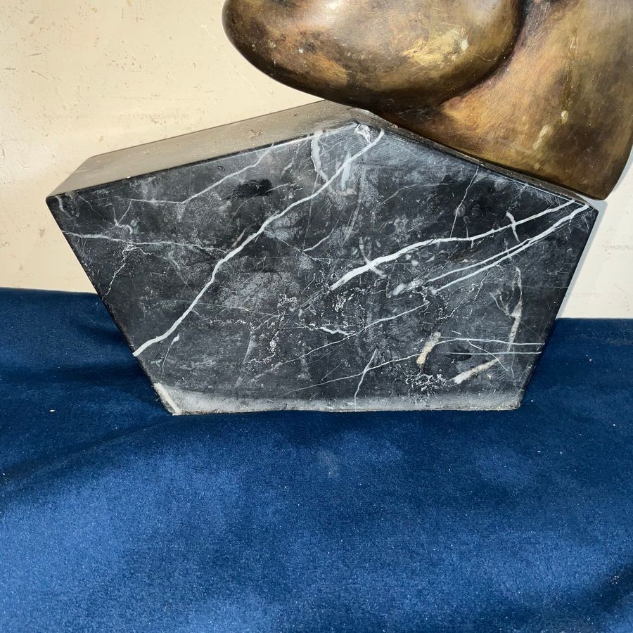 Mussolini. Bronze & Marble Art Deco