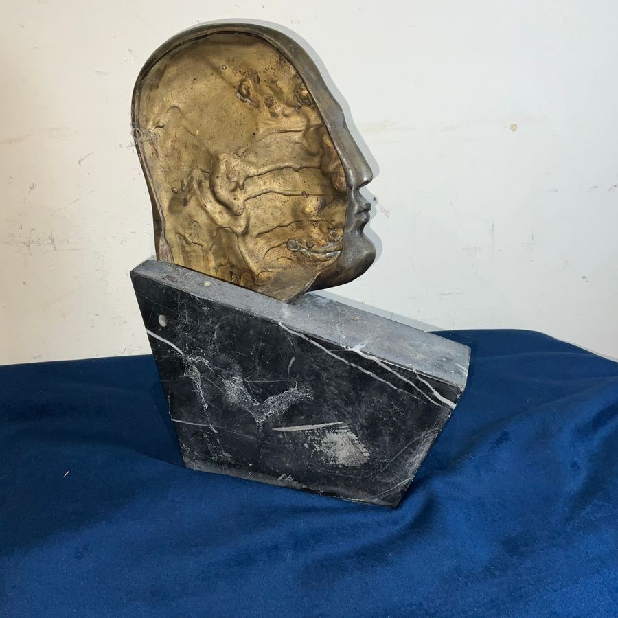 Mussolini. Bronze & Marble Art Deco