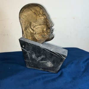 Bronze silhouette of this mid 20th century italian dictator sitting on a art deco styled marble base condition of all is very good sizes being- height 29 cm length 20 cm depth being 7 cm weighing approximately 10 lbs, offering free shipping worldwide reference dbss tel: we accept online payments for all our items listed: bank transfer cash on collection personal cheques or if wishing over the phone using your debit or credit cards, also doing layby payments plan, or email giving your address details & contact number and we shall send you your items invoice to make