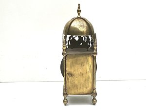 Clocks in good condition and full working order, striking on the bell, strikes once the quarter twice the half four time the three quarters six times and on the hour just strikes the time on the main bell. Standing 38 cm high length of 16 cm depth 16 cm too. Offering free delivery uk reference dbgs tel: we accept online payments for all our items listed: bank transfer cash on collection personal cheques or if wishing over the phone using your debit or credit cards, also doing layby payments plan, or email giving your address details & contact number and we shall send you your items invoice to make
