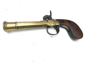 Percussion pocket pistol 1850's comes in good condition and working as it should condition overall length of 21cm heights 12cm depth being 2cm, reference cc. Tel: we accept online payments for all our items listed: bank transfer cash on collection or if wishing over the phone using your debit or credit cards, also doing layby payments plan, or email giving your address details & contact number and we shall send you your items invoice to make