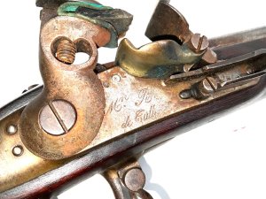 During the napoleonic wars, the standard long arm of the french infantry was the model 1777 "charleville" musket. It was a smoothbore flintlock musket with a .69 caliber, widely prized for its durability, interchangeable parts, and effectiveness in mass volley fire when paired with a bayonet. This ones no exception comes in full working condition, been in our families possesion over 200 years conditions very good a very rare opertunity to purchase and own, length 144cm height 15cm depth 8cm weighing 10lbs, reference bdss. Tel: we accept online payments for all our items listed: bank transfer cash on collection or if wishing over the phone using your debit or credit cards, also doing layby payments plan, or email giving your address details & contact number and we shall send you your items invoice to make