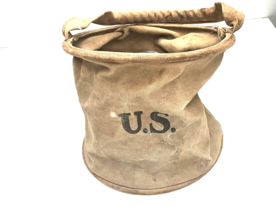 Us Army Canvas Feed/water Folding Bucket 1918