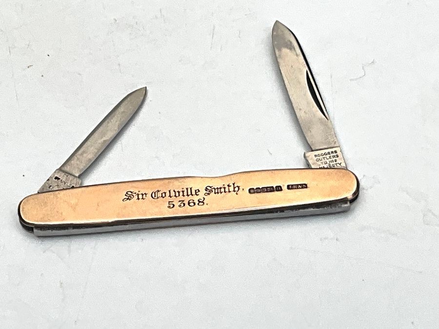 Sir Colville Smith Gold Pocket Knife. Masonic  5368