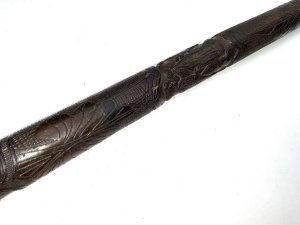 Extreme heavy hardwood stick, heavily carved by the finest, used for the martial arts to combat back in history against the sword, martial art called by the name bokken, but now lends itself for a firm and strong aid whilst out for a pleasant walk, total length of 97cm diameter of top grips 3.5cm diameter of stick from tops 3cm tapering down to bottom being 2cm, reference frgc tel: we accept online payments for all our items listed: bank transfer cash on collection or if wishing over the phone using your debit or credit cards, also doing layby payments plan, or email giving your address details & contact number and we shall send you your items invoice to make
