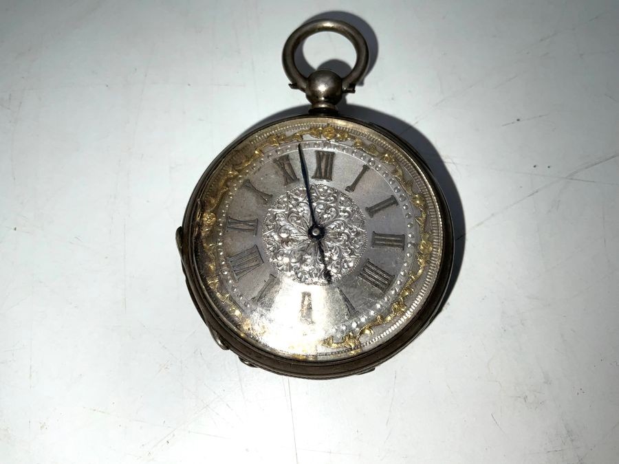 Primary image for Silver Fob Pocket Watch Key Wind