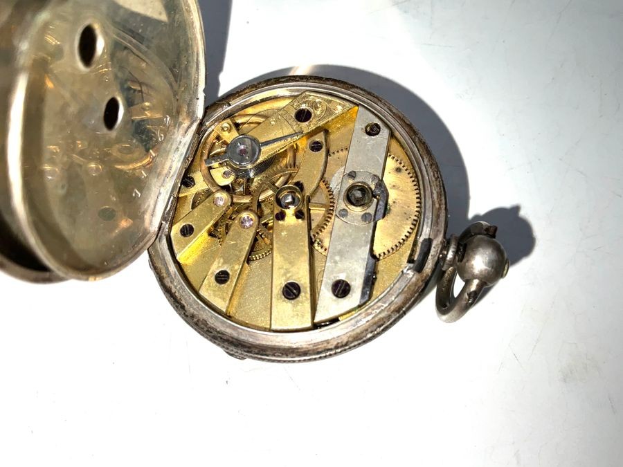 Silver Fob Pocket Watch Key Wind