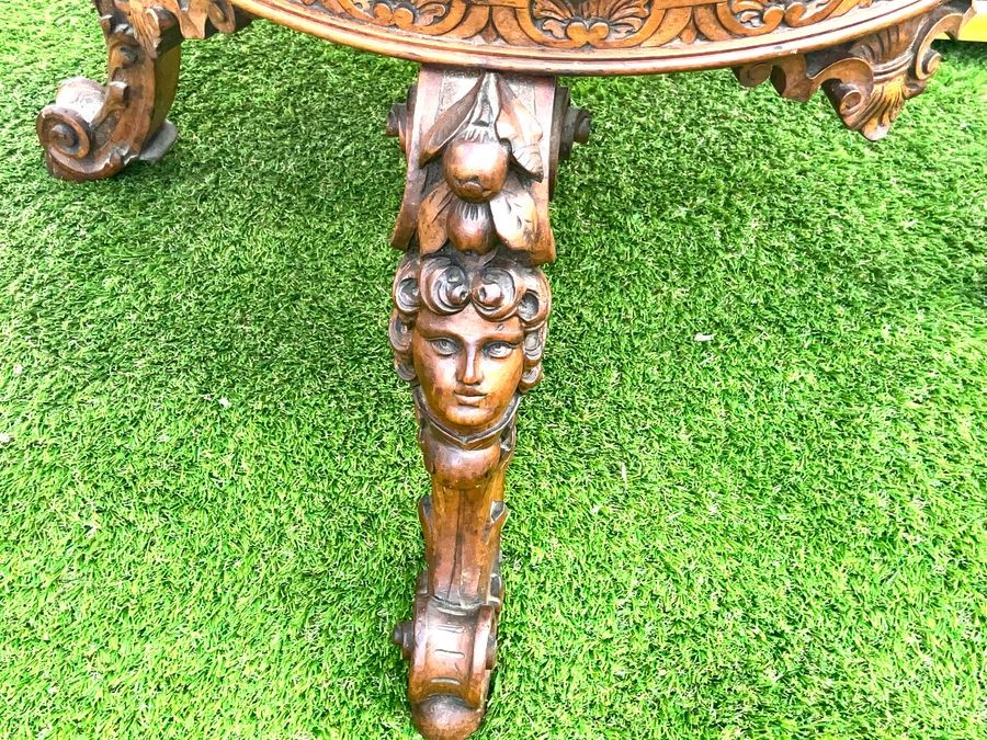 Italian Noble Mans Carved Walnut Audience Armchair.