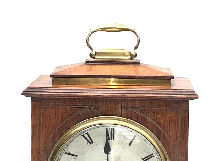 Bracket Clock Oak With Brass Inlay