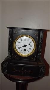 Primary image for Mantle Clock Victorian Slate Decorate Cased