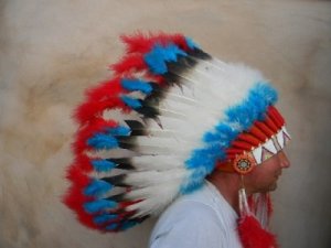 North American Indian Head's Dress War Bonnet Apache.