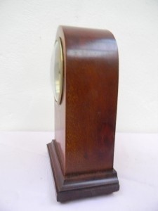 Clock Mantel Mahogany With Inlay 8 Day Mechanical Movement Time Piece.b2