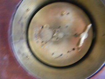 Clock Mantel Mahogany With Inlay 8 Day Mechanical Movement Time Piece.b2