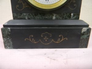 Stunning quality excellent top quality movement looks to be English so it's the best, keeps excellent time and the movement has been fully serviced and cleaned, marble and slate case all of this clock is in very good condition, sizes are height 25cm length 20cm depth 12.5cm, alround this is one superb quality clock of the early 20th century.
