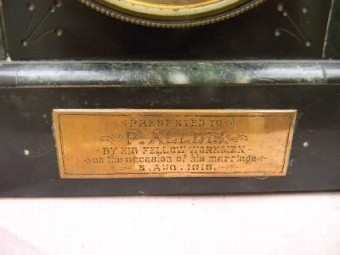 Victorian Slate Clock Movement Is Mechanical 8 Day Strikes The Hours. Quality