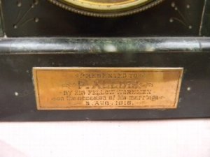 Stunning quality excellent top quality movement looks to be English so it's the best, keeps excellent time and the movement has been fully serviced and cleaned, marble and slate caswhich has some small insignificant chips which are hardly noticable and in no way detracting from this superb clock all of this clock sizes are height 24.5cm length 19cm depth 12cm, alround this is one superb quality clock of the early 20th century.