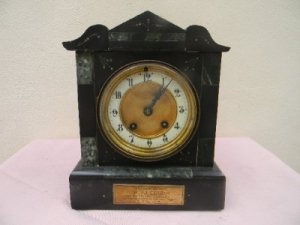 Victorian Slate Clock Movement Is Mechanical 8 Day Strikes The Hours. Quality