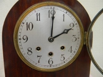 Bracket Clock Edwardian Mahogany Case German Movement Superb Working Condition.