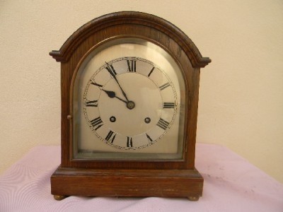 Primary image for Bracket Clock Edwardian Oak Case German Movement Superb Working Condition.