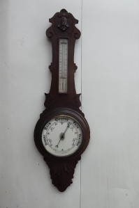 Primary image for Barometer Anoroid Oak Cased Large Sized Early 20th Century Mercury Thermometer.