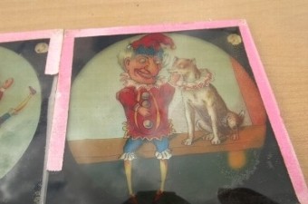 Punch & Judy Magic Lantern Hand Painted Victorian Rare Items 11 In Total